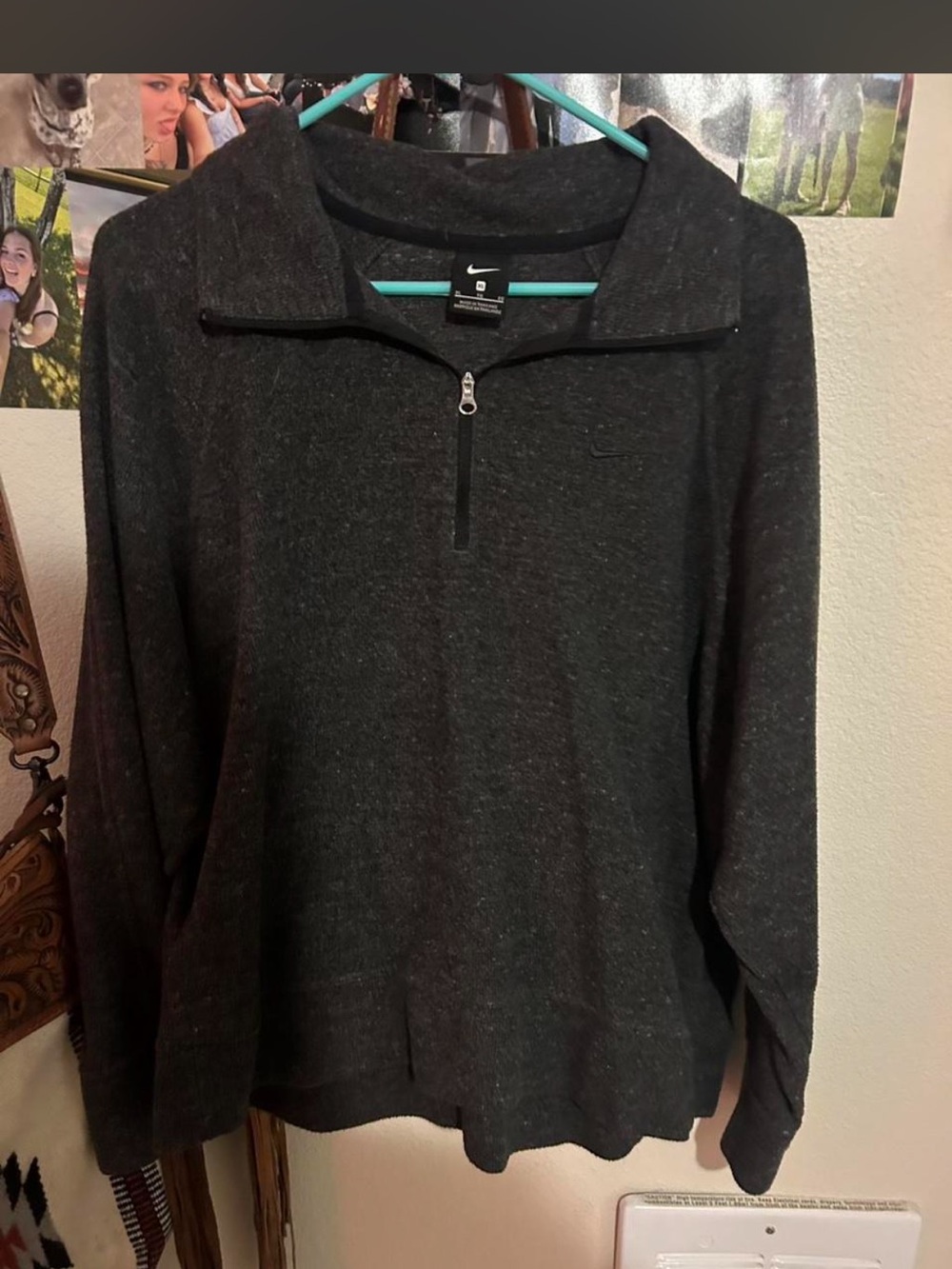 Nike Men's Charcoal Half-Zip Pullover Sweater